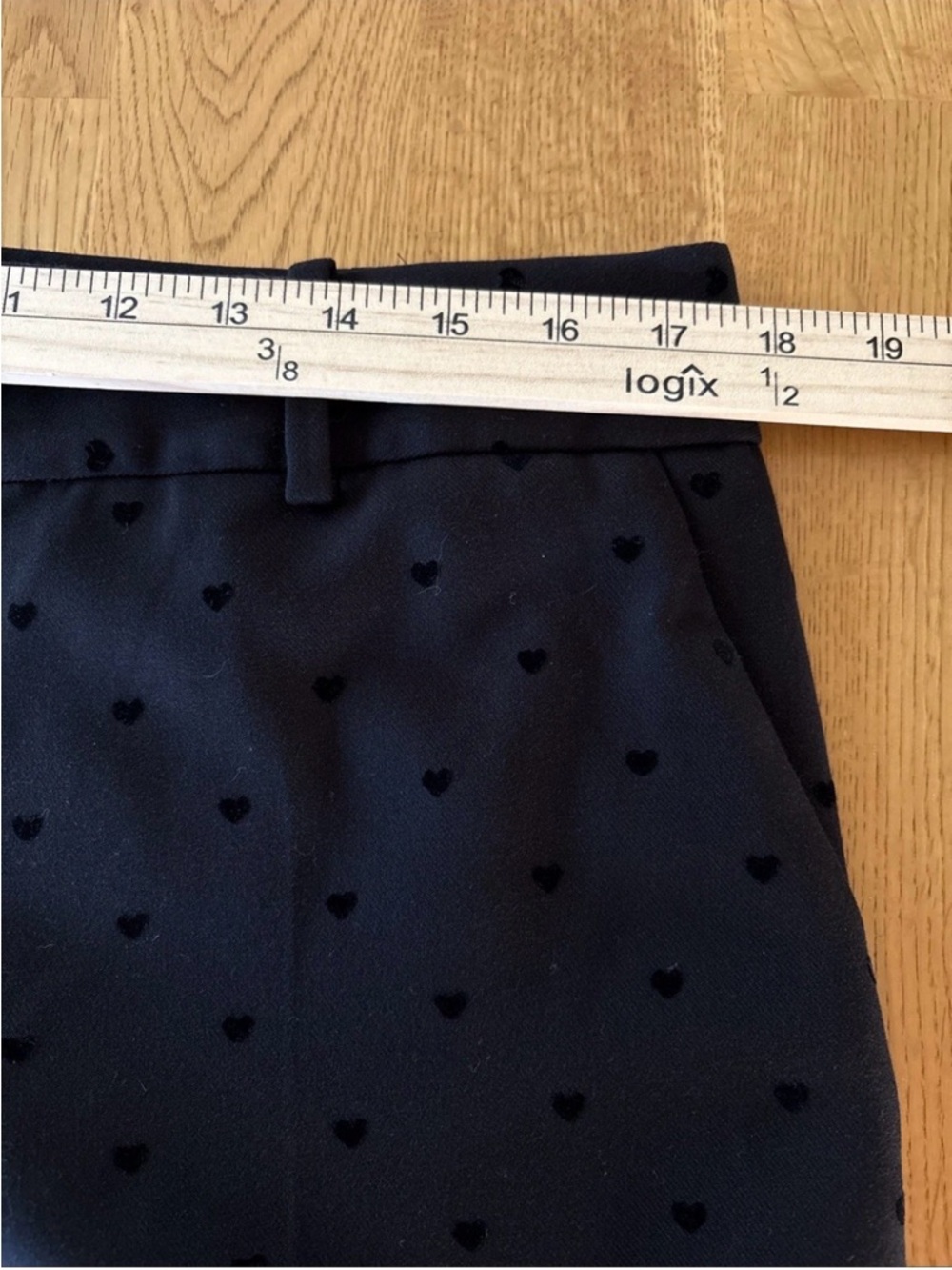 Talbots Hampshire Ankle Pants Size 12 Black Flocked Heart Print Career Preppy - Picture 11 of 14